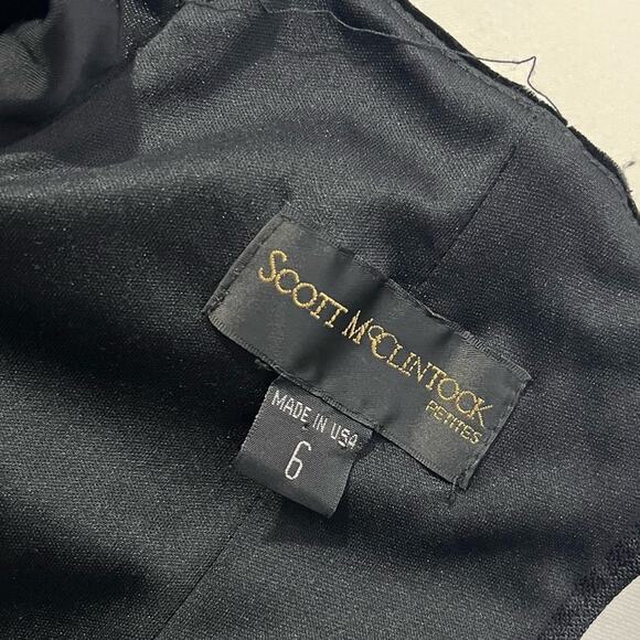 Vtg Scott McClintock Black Velvet Off Shoulder Floral Dress Gothic Dark Romance - Picture 10 of 14